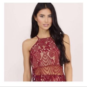 Topshop - Burgundy Lace Top